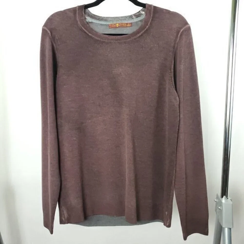 Men's 7 For All Mankind 100% Wool Distressed/Burnout Effect Fine Knit Sweater S